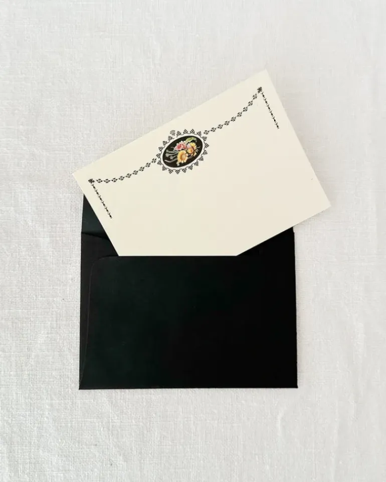 Black Bouquet Notecard Set