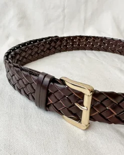 Callie Braided Belt - Brown