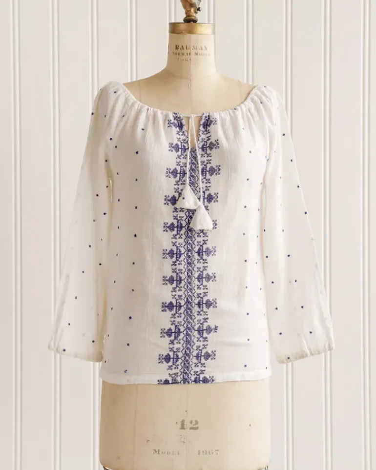 Delilah Embroidered Peasant Top