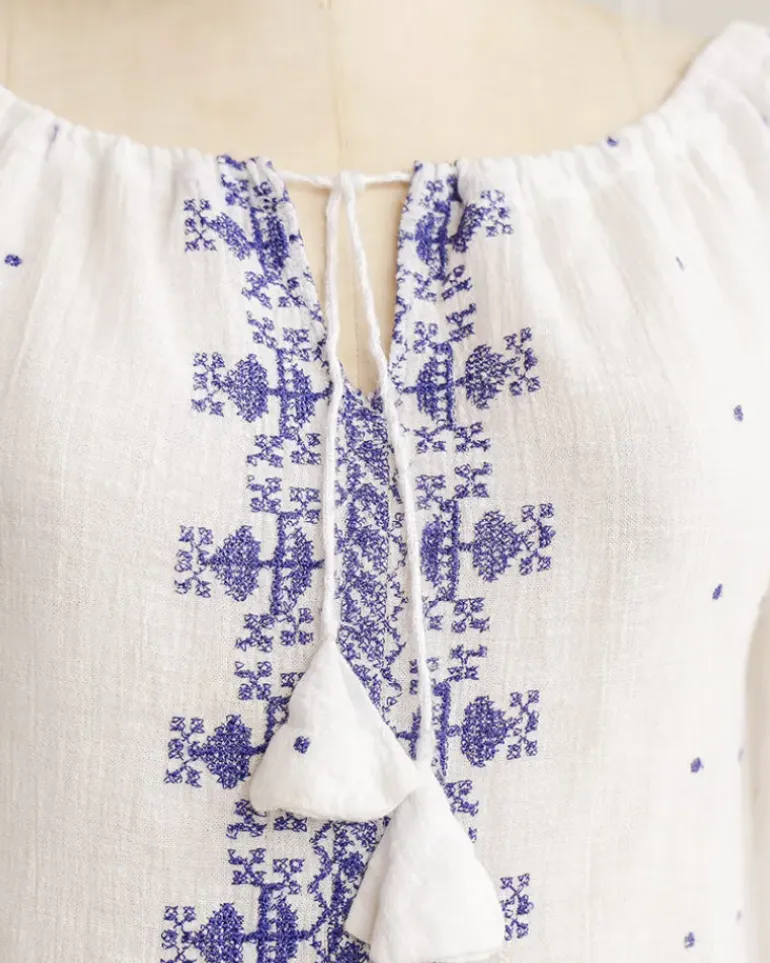Delilah Embroidered Peasant Top
