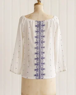 Delilah Embroidered Peasant Top