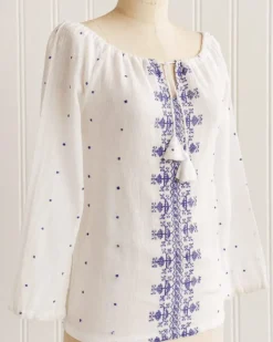 Delilah Embroidered Peasant Top