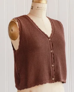 Laramie Knit Vest Top - Raisin