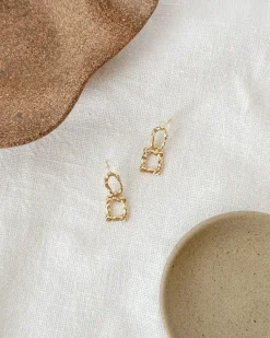 Linden Hammered Drop Earrings