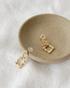 Linden Hammered Drop Earrings