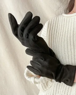 Martigny Button Gloves - Black