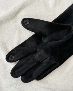 Martigny Button Gloves - Black