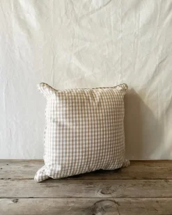Pink Gingham Throw Pillow