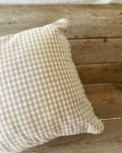 Pink Gingham Throw Pillow