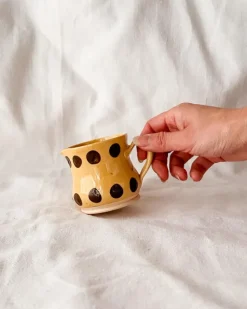 Yellow Brown Dot Creamer